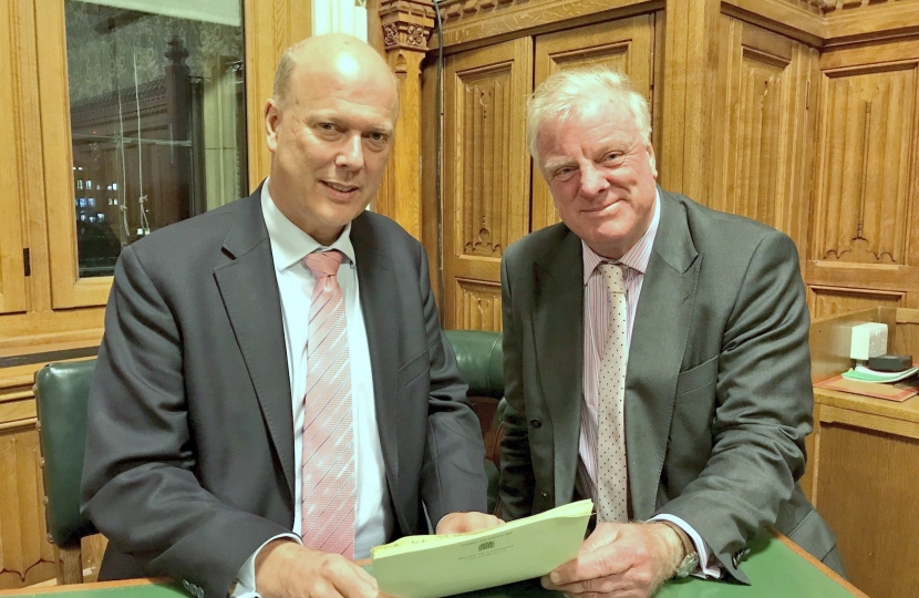 Rt. Hon. Chris Grayling MP, Secretary of State for Transport, with Sir Edward Leigh MP